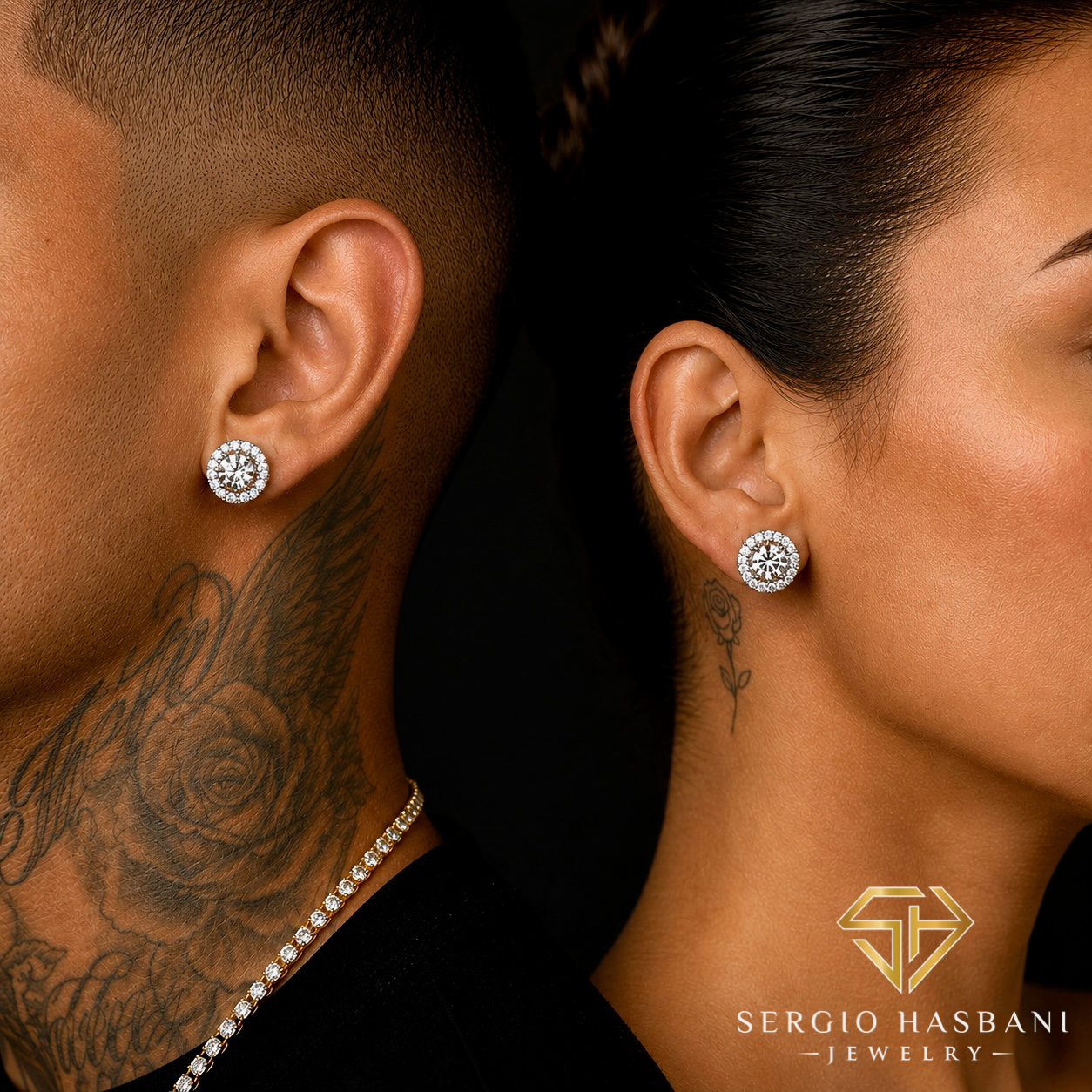 10K RONDEL2 VVS Lab Diamond Earrings
