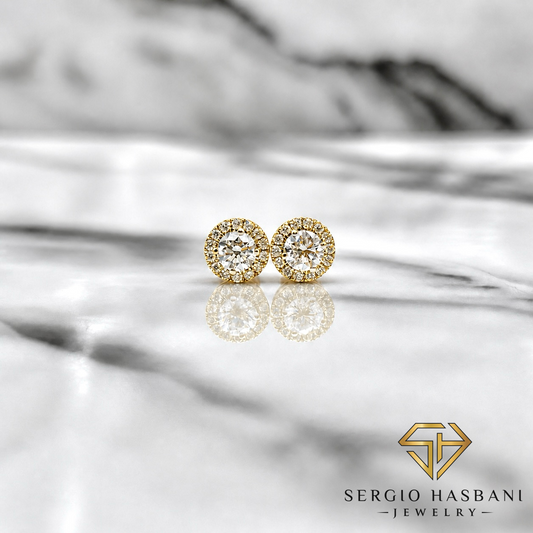 10K RONDEL VVS Lab Diamond Earrings