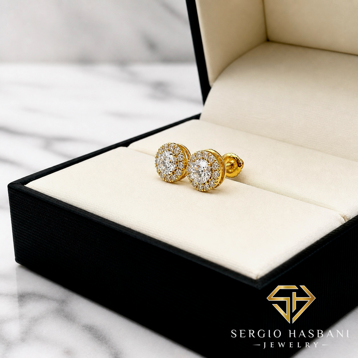 10K RONDEL VVS Lab Diamond Earrings