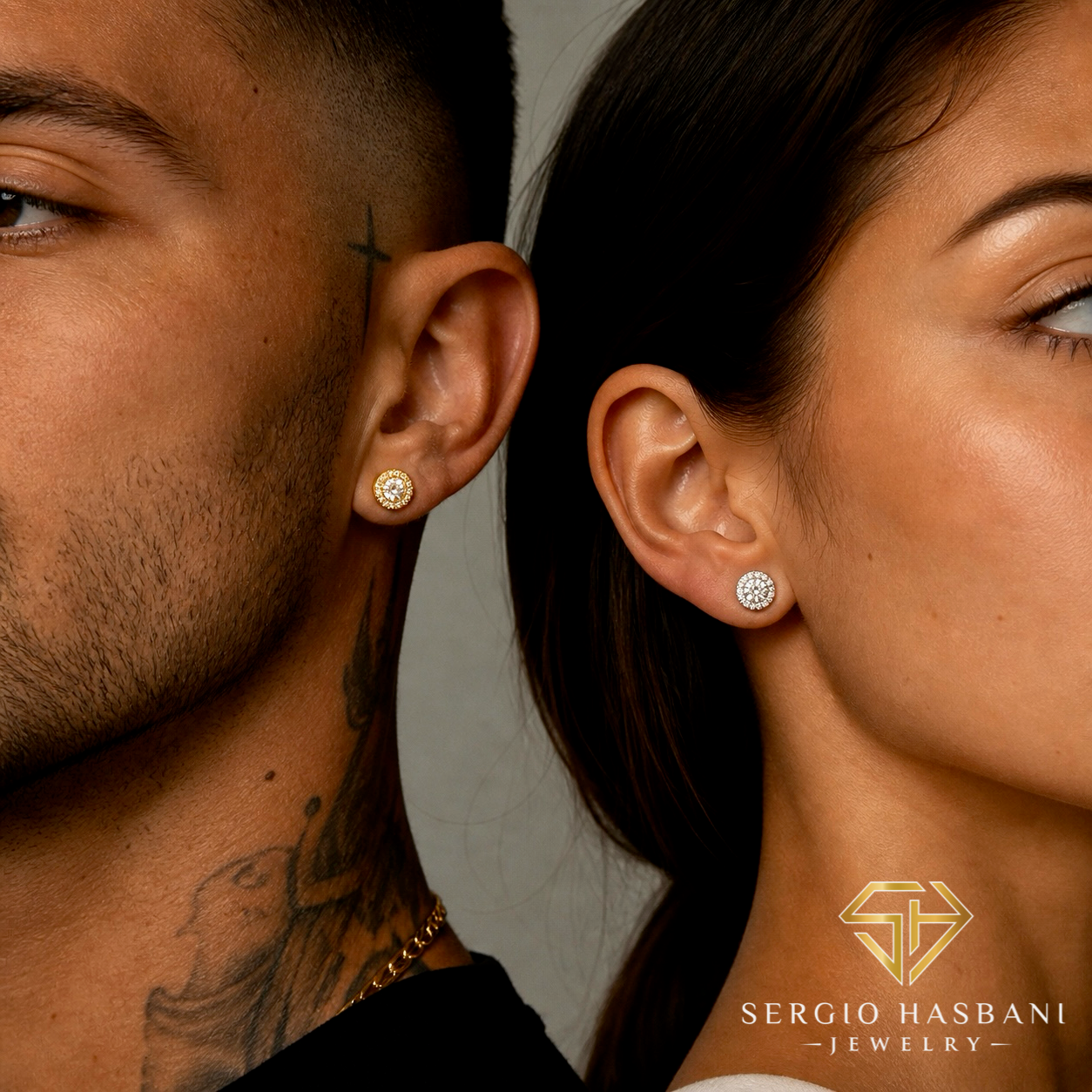 10K RONDEL VVS Lab Diamond Earrings