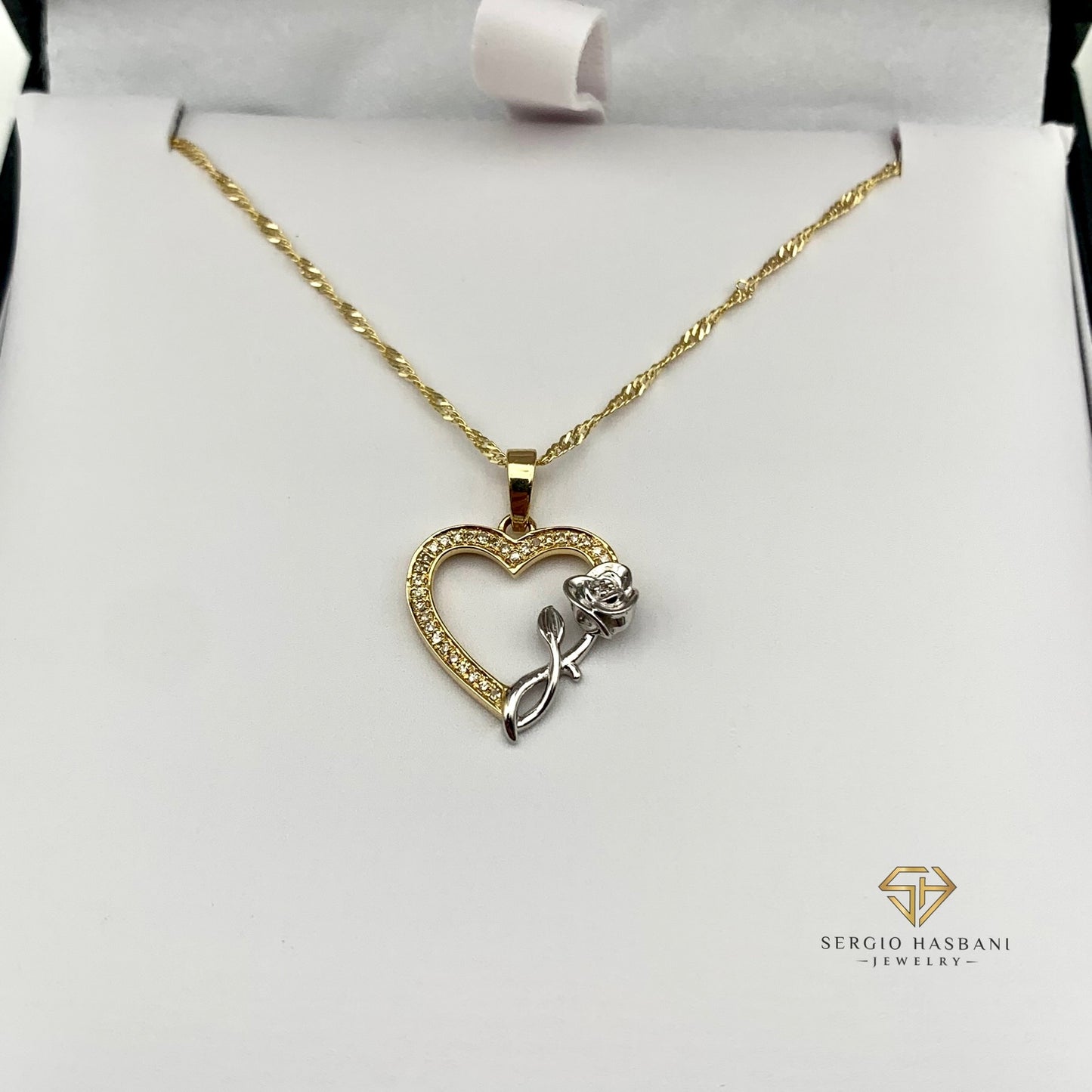 10K ROSEHEART Diamond Necklace