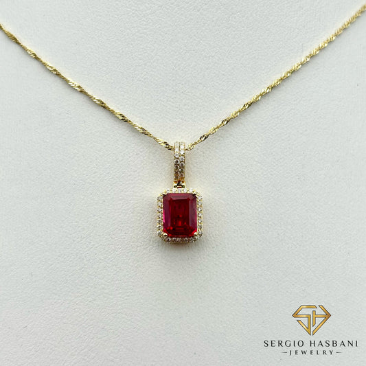 10K RUBIRI Lab Diamond & Ruby Necklace