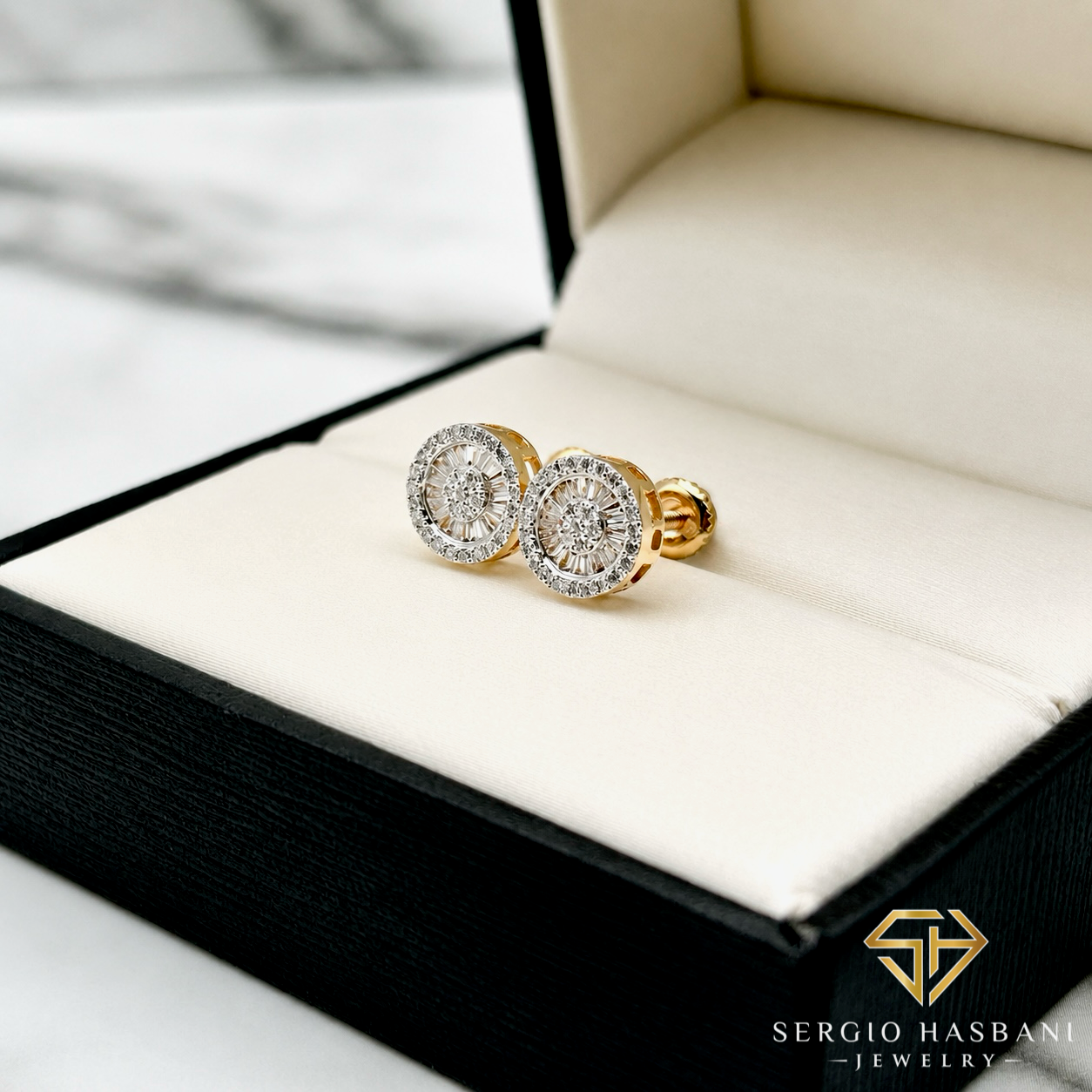 10K RUGGY Diamond Earrings