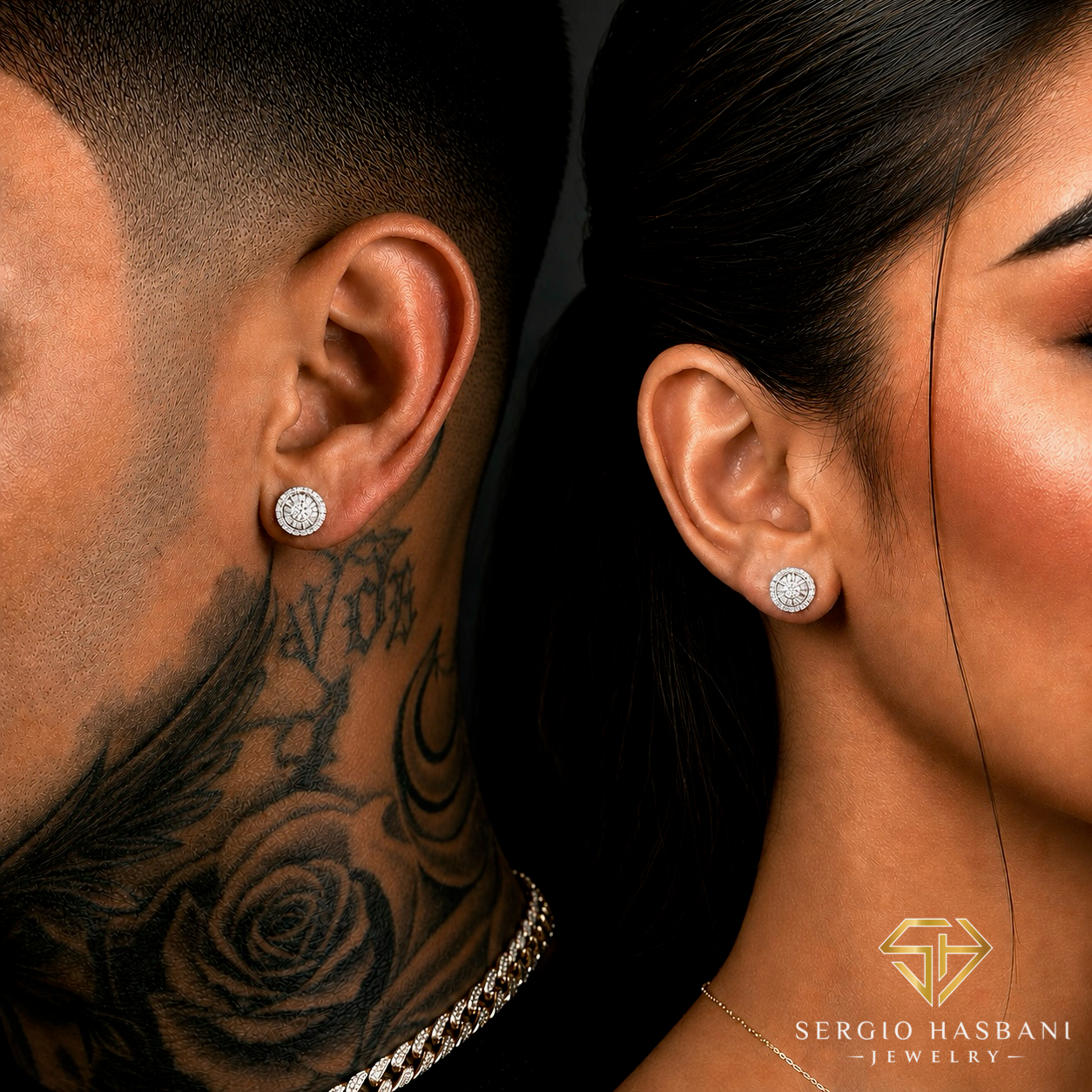 10K RUGGY Diamond Earrings