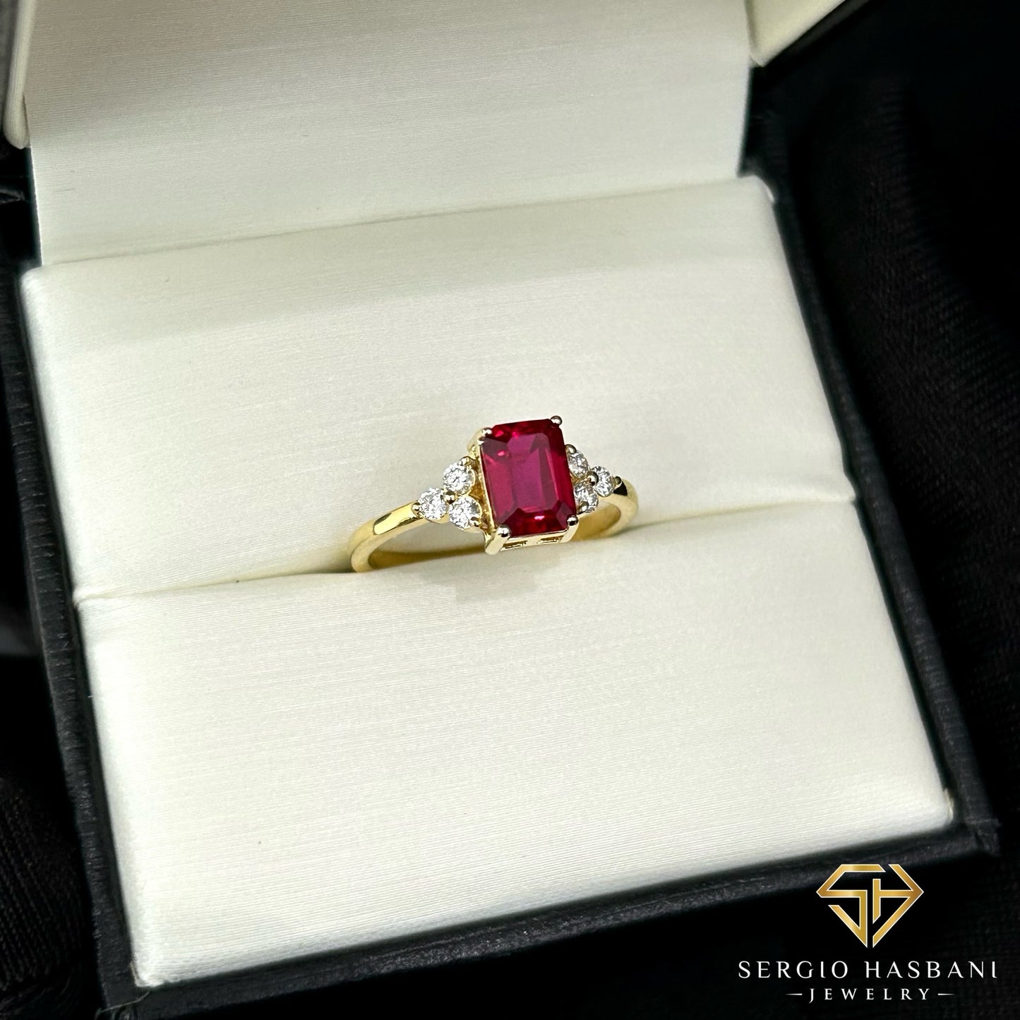 10K RUMBI Lab Ruby & Diamond Ring