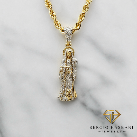 10K SANTA MUERTE Diamond Pendant