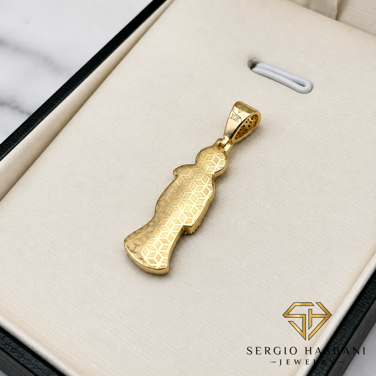 10K SANTA MUERTE Diamond Pendant