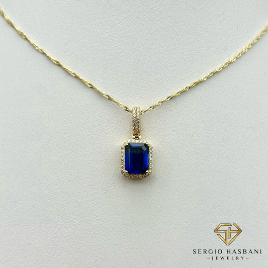 10K SAPHIRI Lab Diamond & Sapphire Necklace