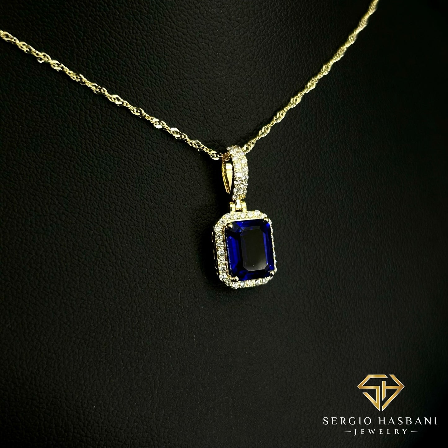 10K SAPHIRI Lab Diamond & Sapphire Necklace