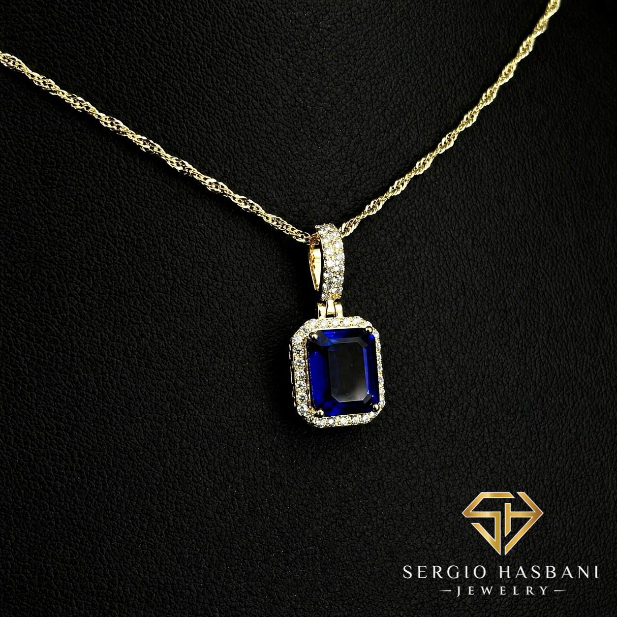 10K SAPHIRI Lab Diamond & Sapphire Necklace