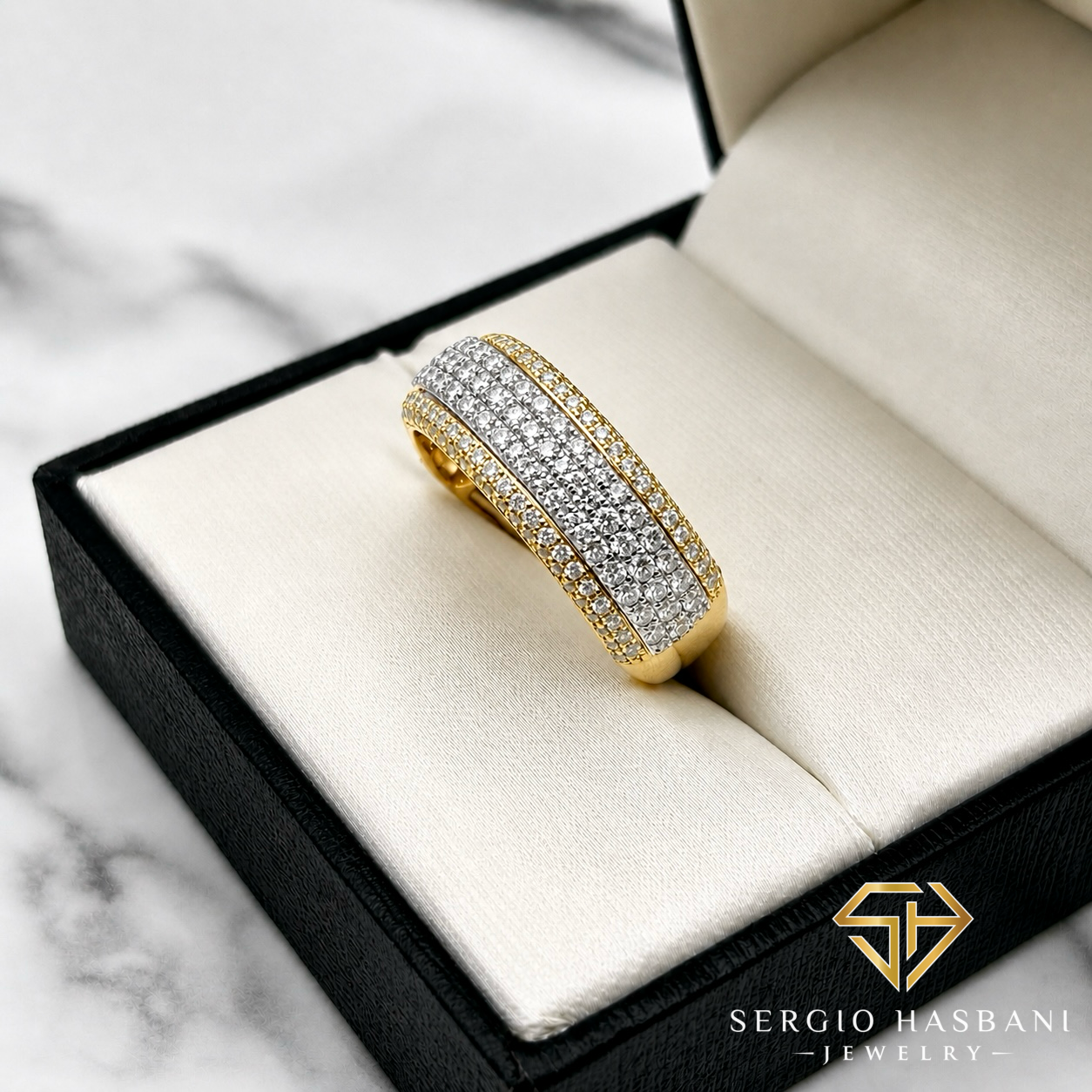 10K SHYNZ 2TONE VVS Lab Diamond Ring