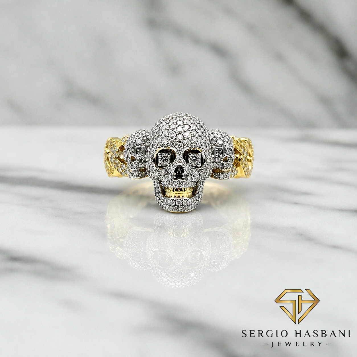 10K SKULLZ Diamond Ring