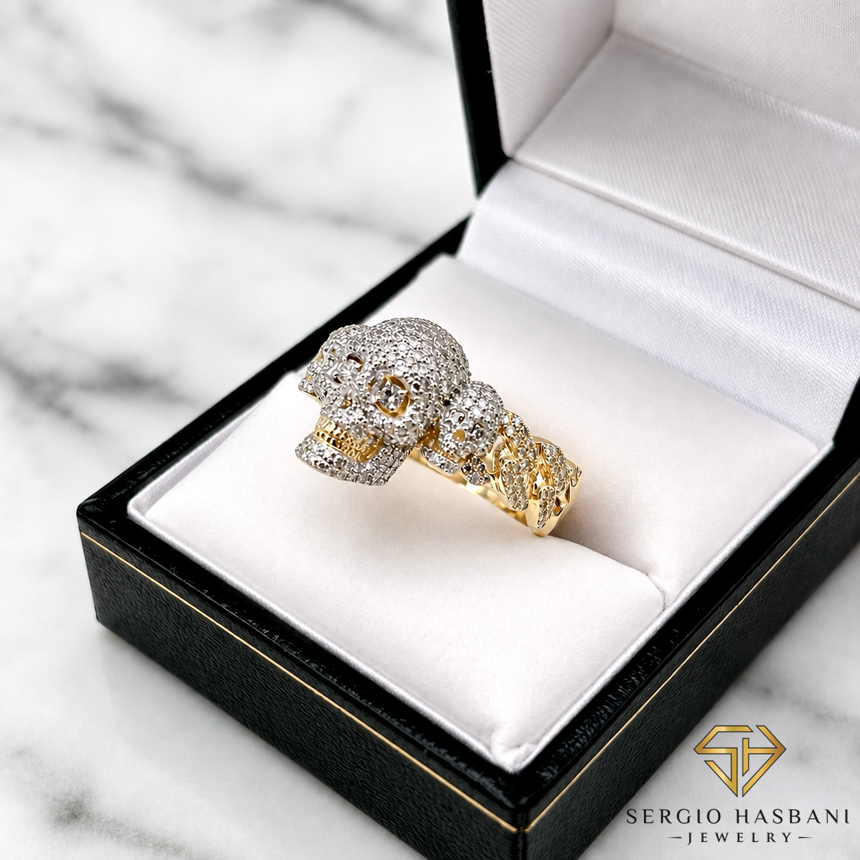 10K SKULLZ Diamond Ring