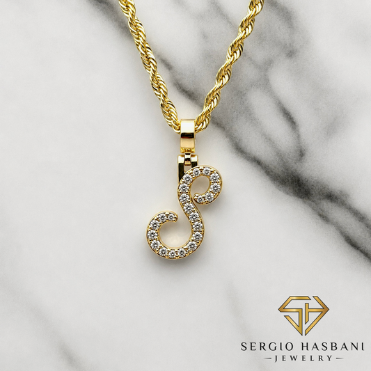 10K VVS Lab Diamond ''S'' Letter Pendant 2