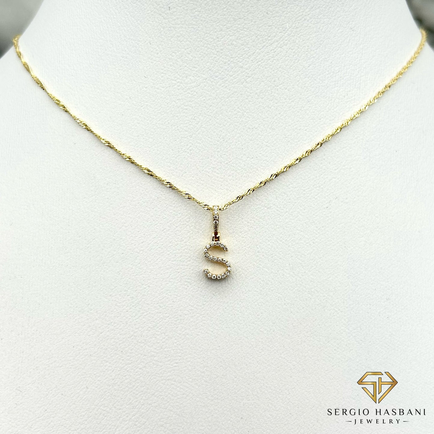 10K VVS Lab Diamond ''S'' Letter Pendant