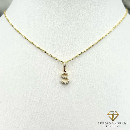 10K VVS Lab Diamond ''S'' Letter Pendant