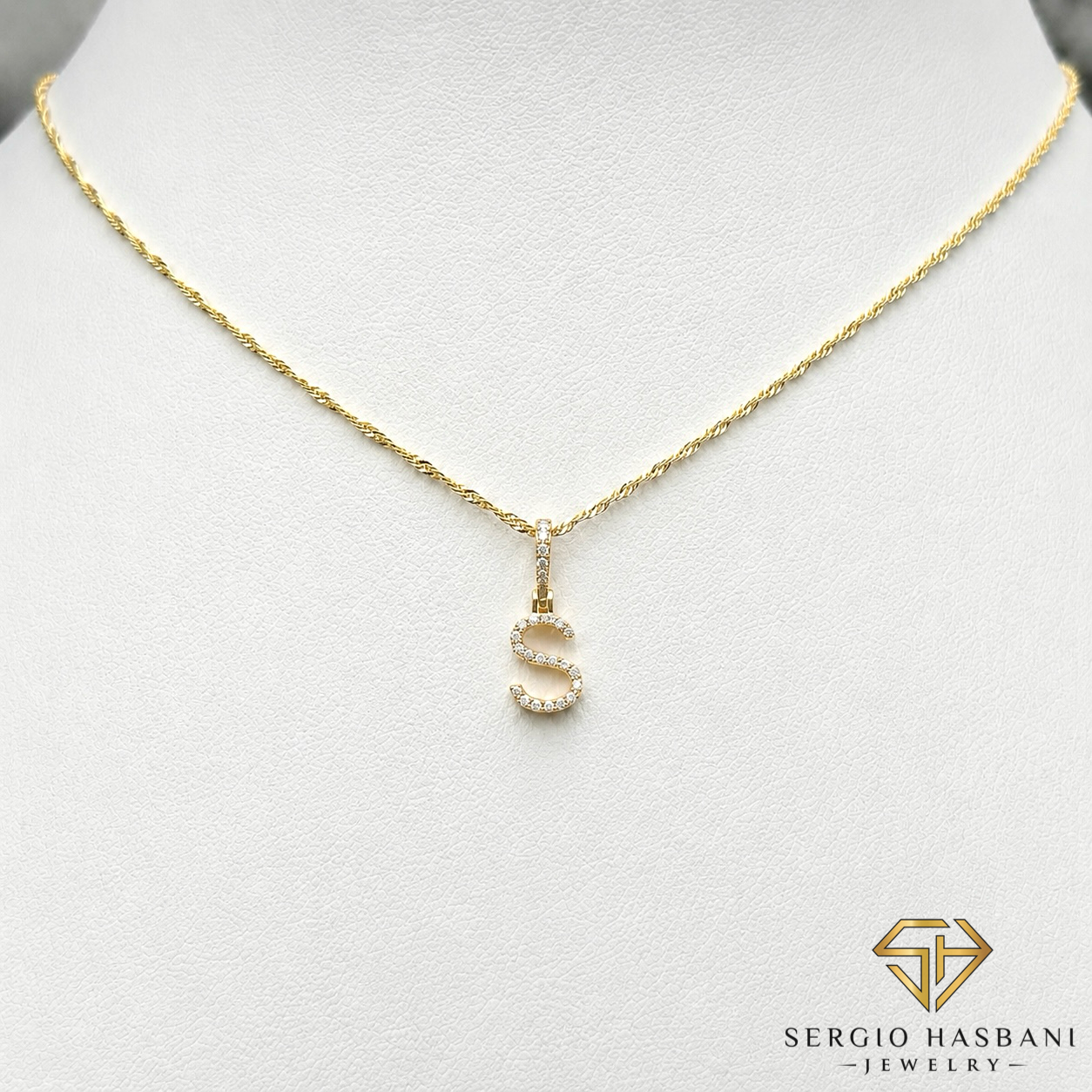 10K VVS Lab Diamond ''S'' Letter Pendant