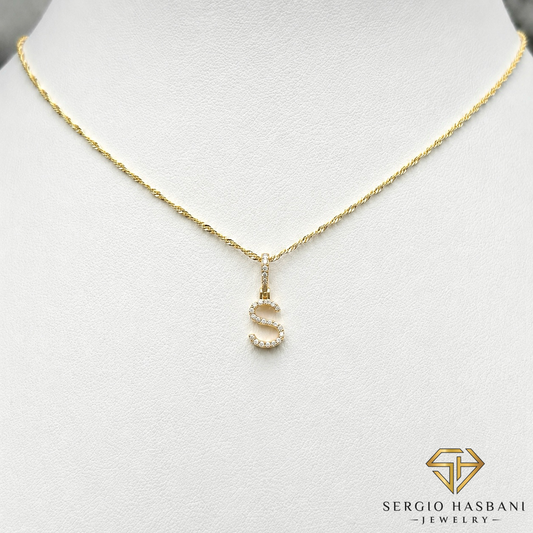 10K VVS Lab Diamond ''S'' Letter Pendant