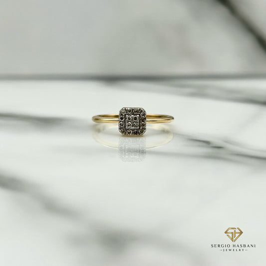 10K SQUARI Diamond Ring