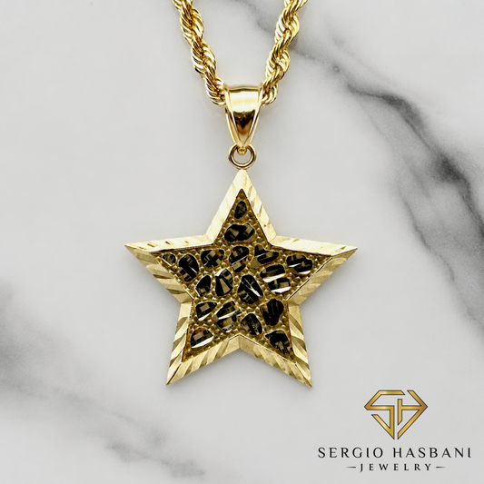 10K Nugget STAR Pendant