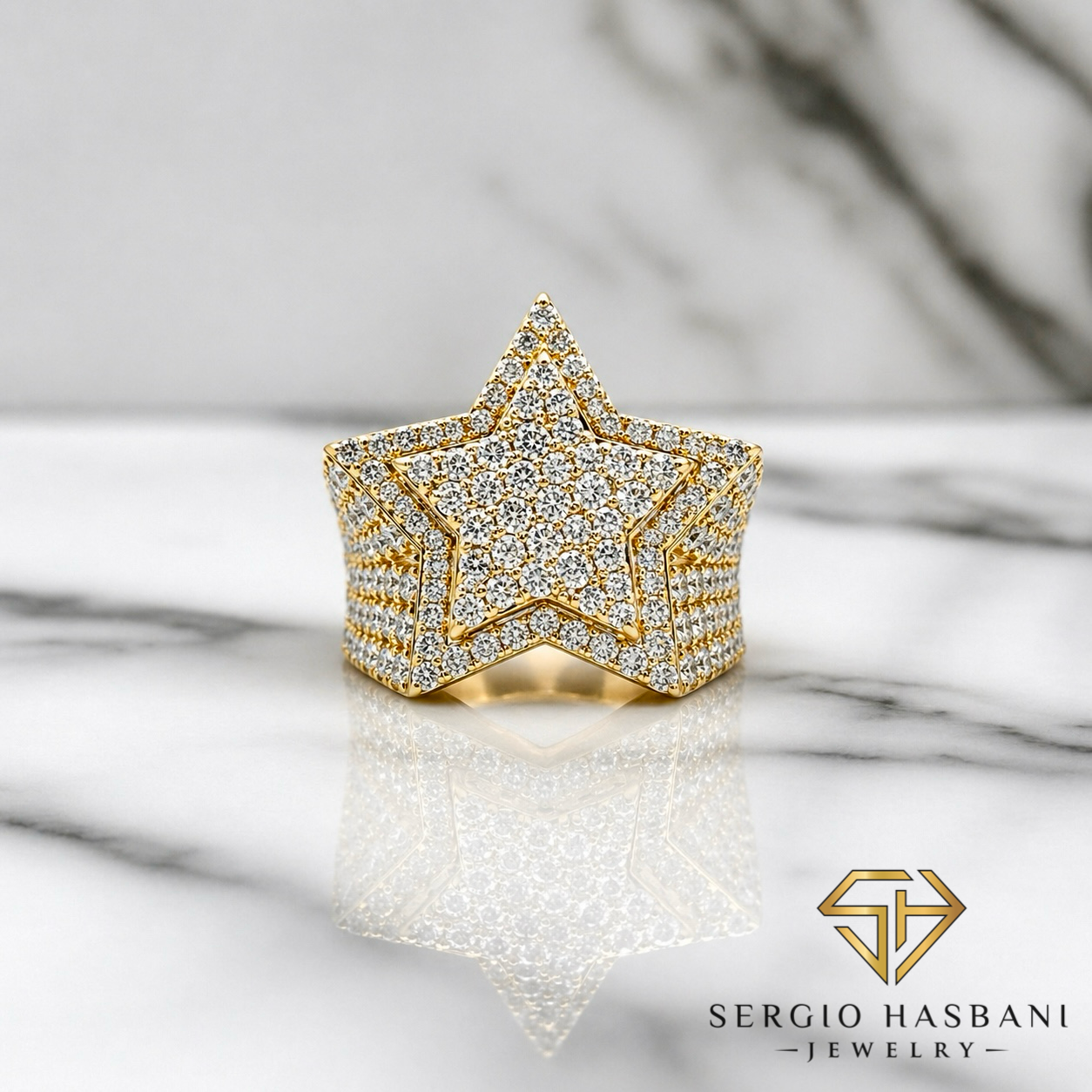 10K STAR VVS Lab Diamond Ring