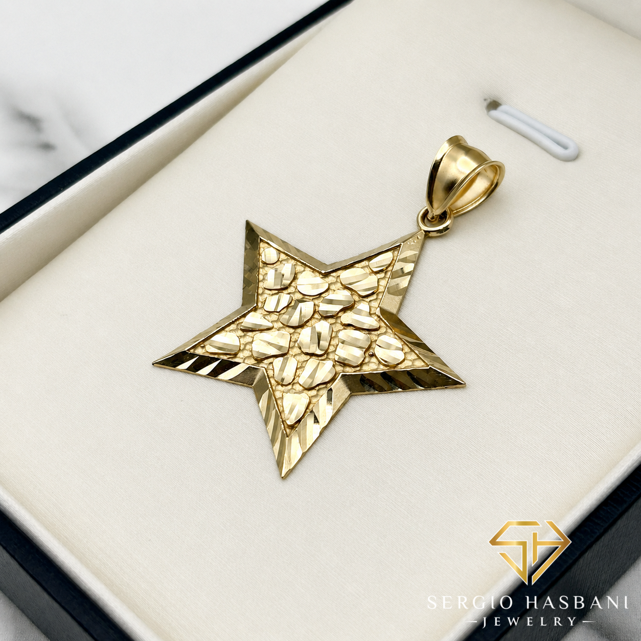 10K Nugget STAR Pendant