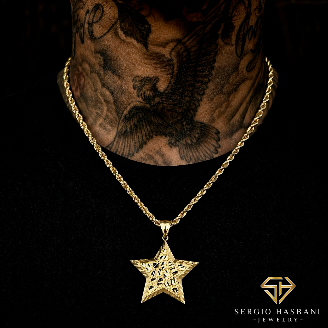10K Nugget STAR Pendant