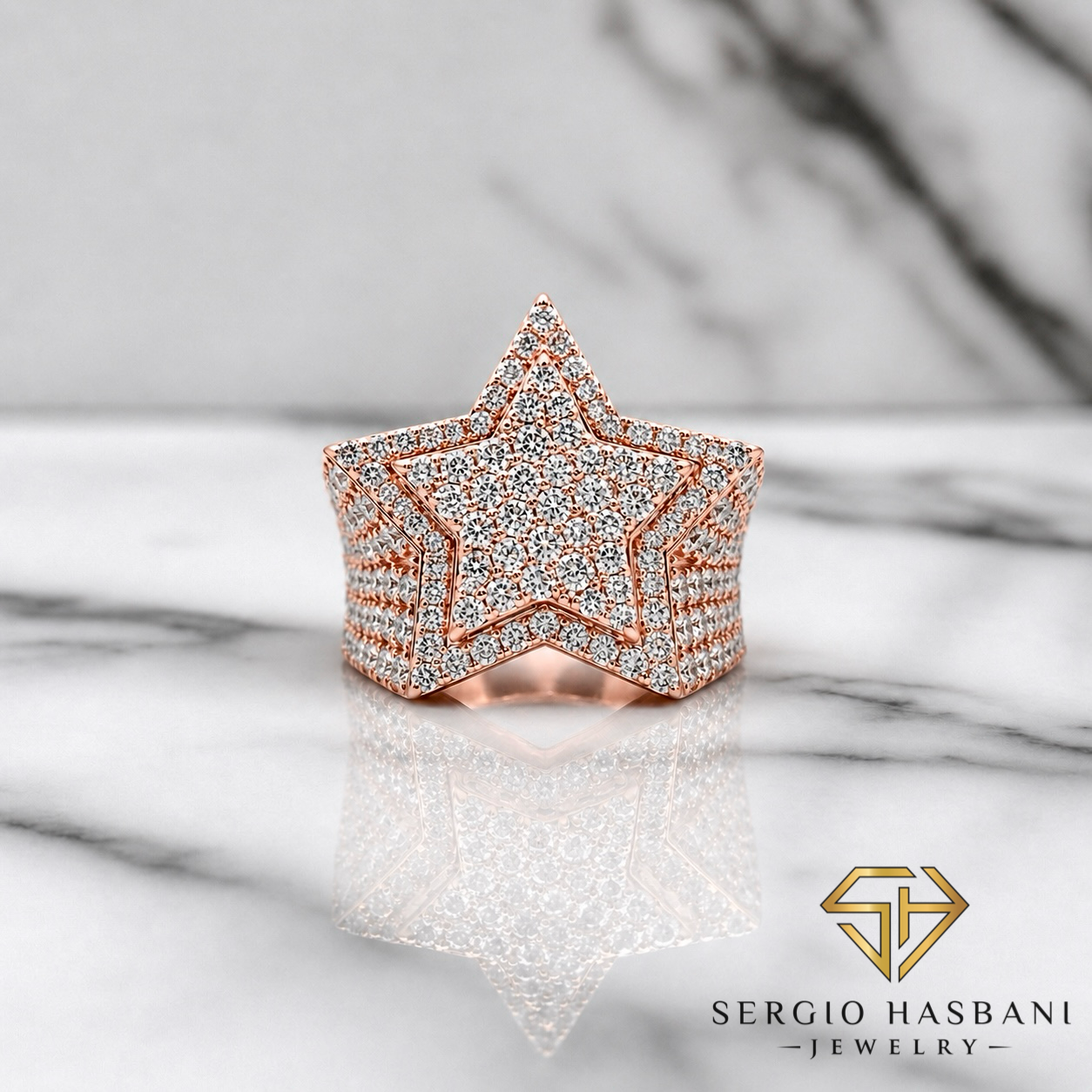 10K STAR VVS Lab Diamond Ring