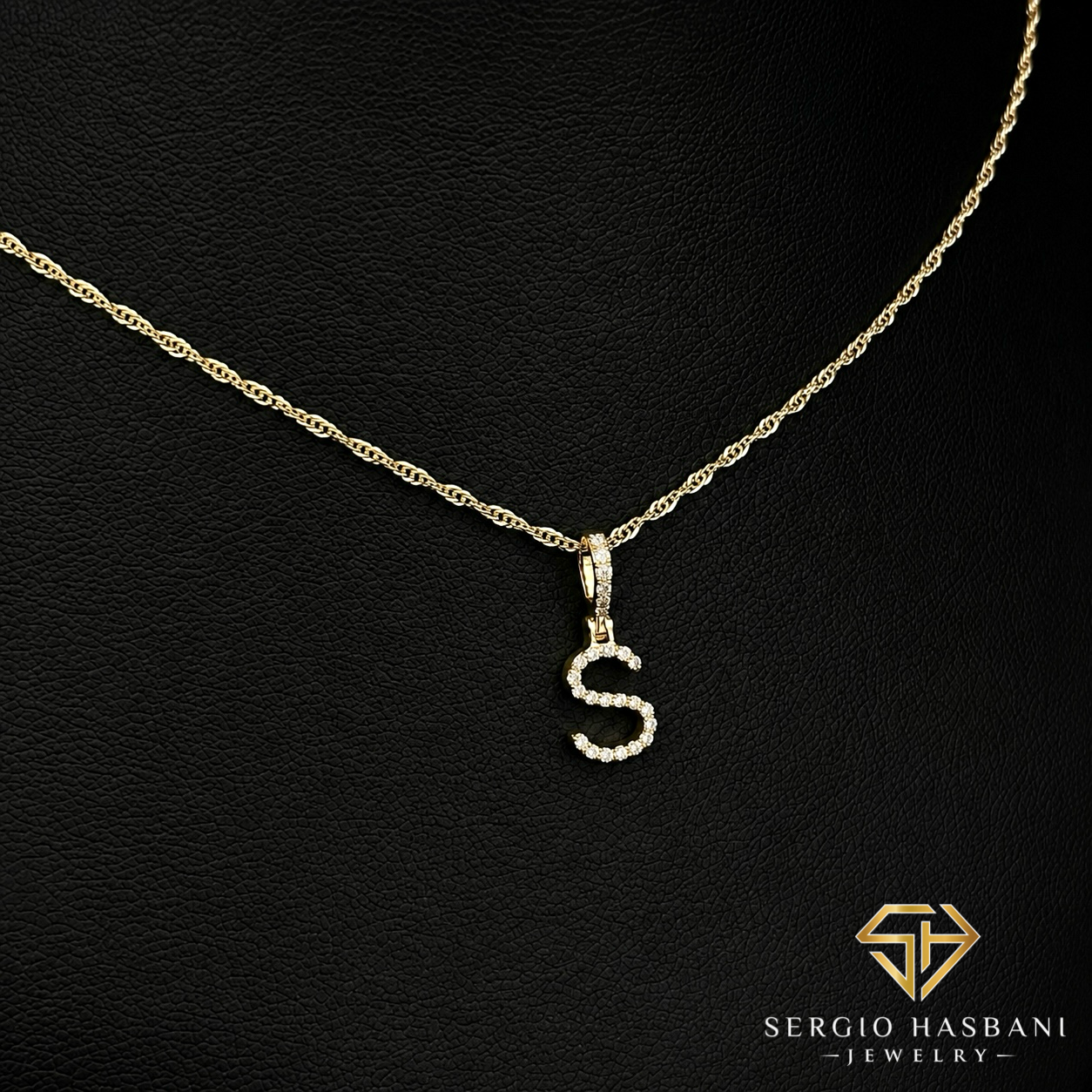 10K VVS Lab Diamond ''S'' Letter Pendant