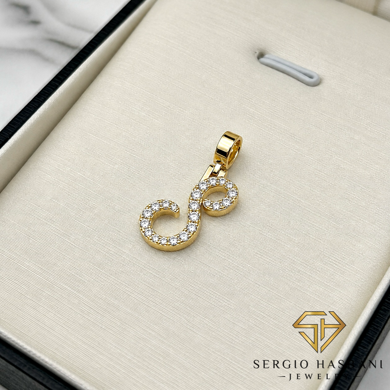 10K VVS Lab Diamond ''S'' Letter Pendant 2