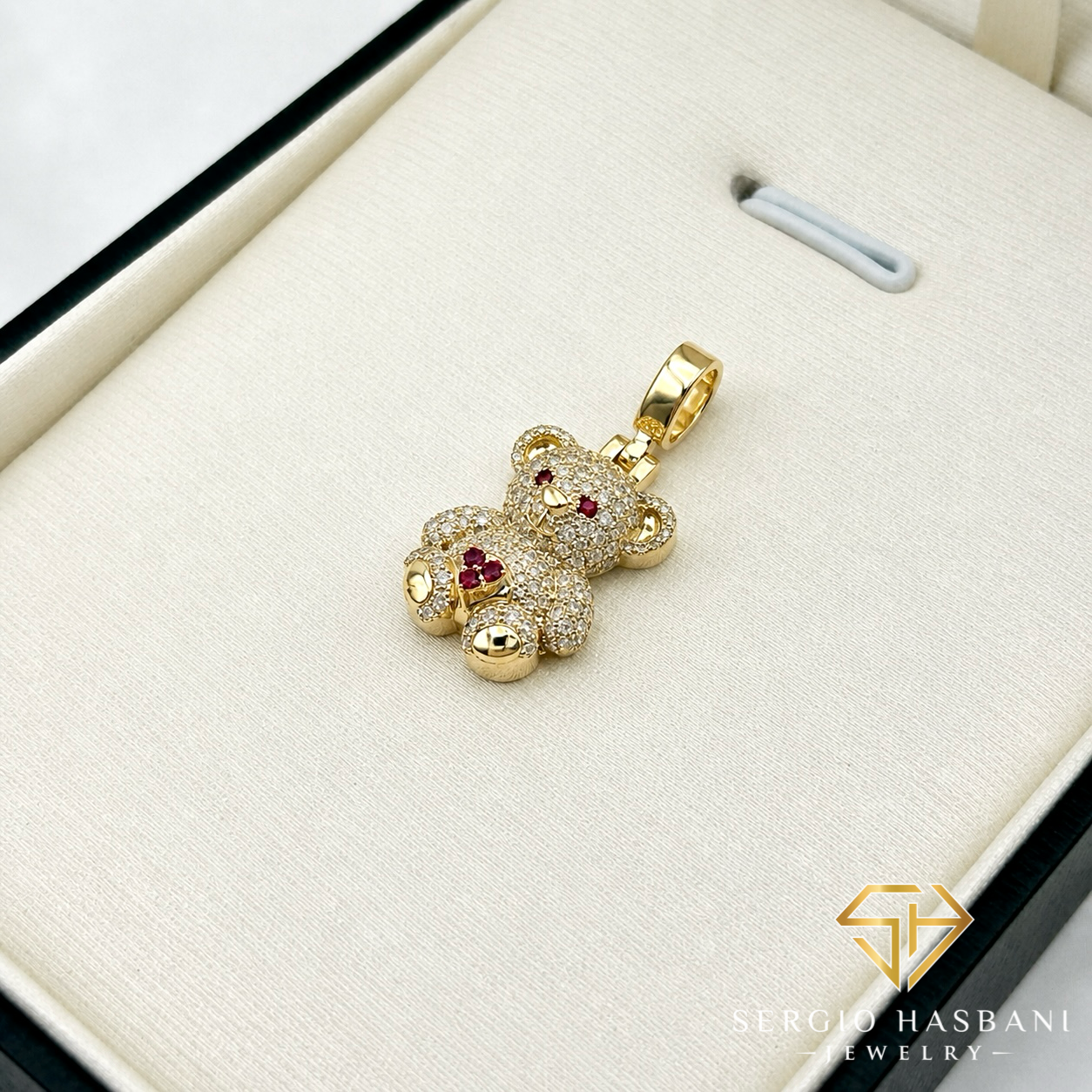10K TEDDYBEAR Diamond Pendant