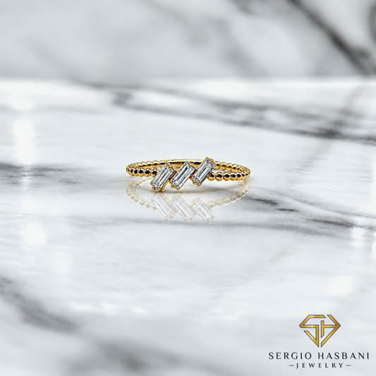 10K TRIGLI Diamond Ring