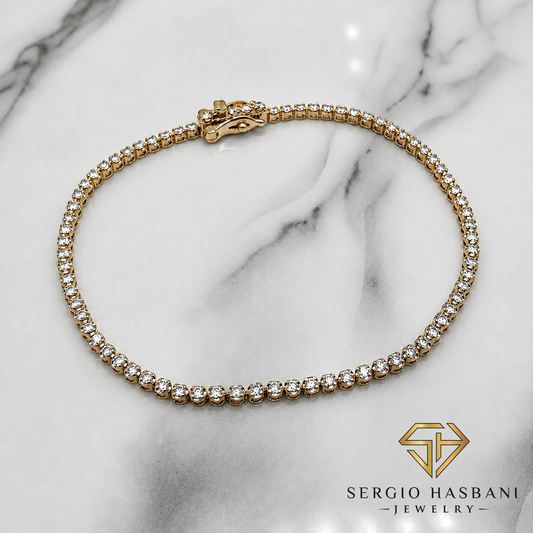 10K 2.2MM Diamond Tennis Bracelet