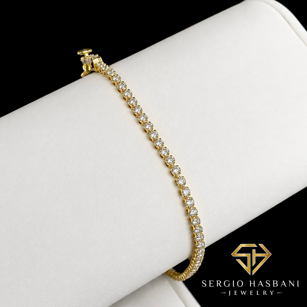 10K 2.2MM Diamond Tennis Bracelet