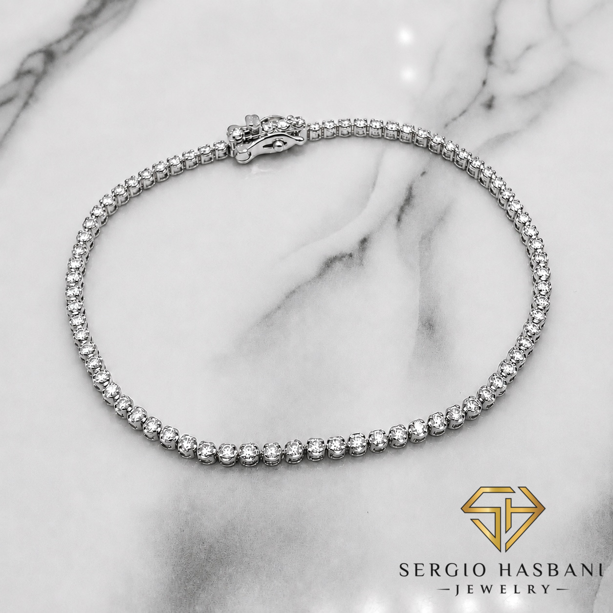 10K 2.2MM Diamond Tennis Bracelet