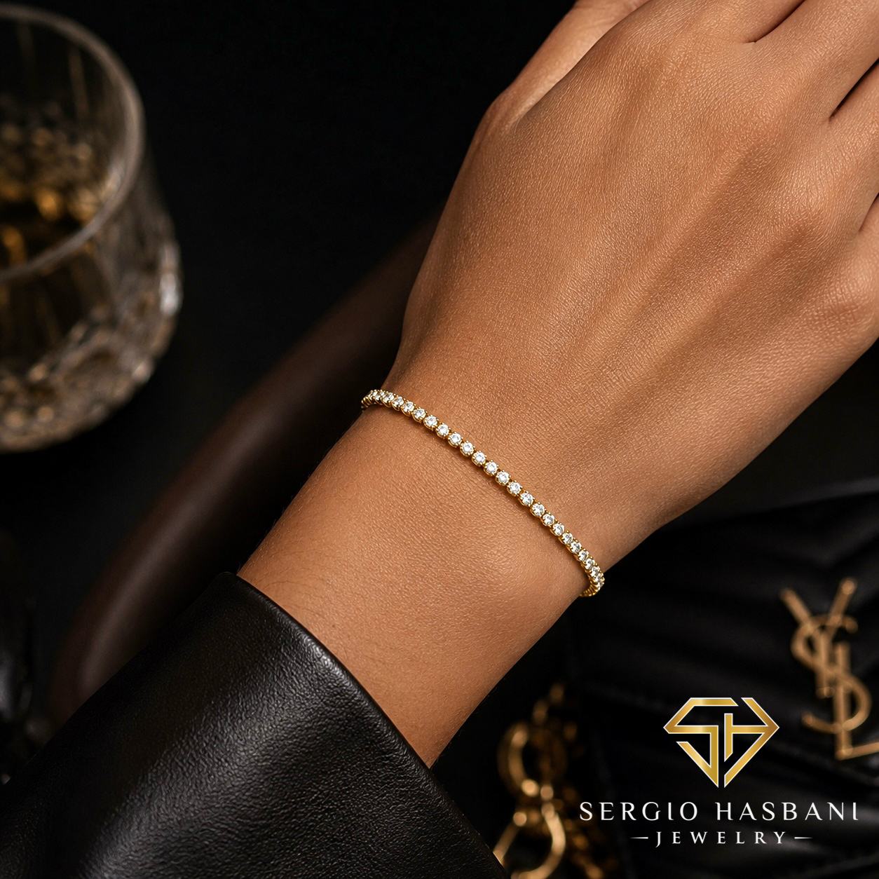 10K 2.2MM Diamond Tennis Bracelet
