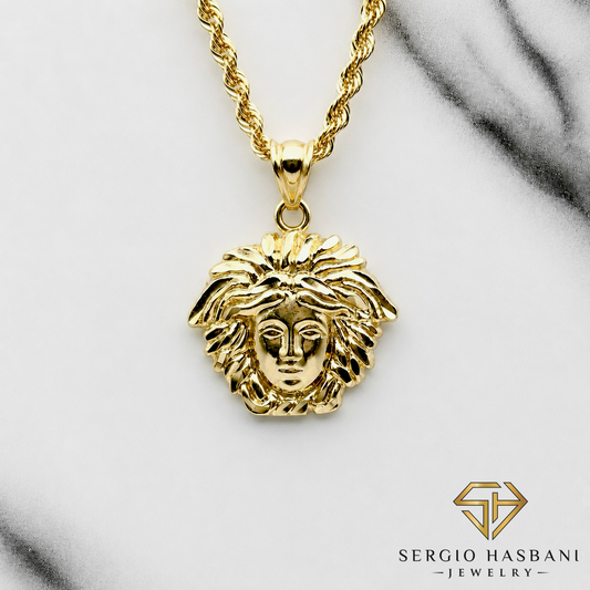 10K VERSANI Medusa Head Pendant