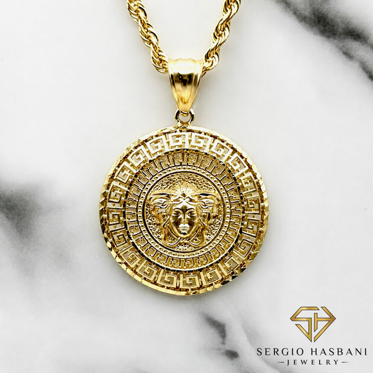 10K VESARI Medusa Head Pendant