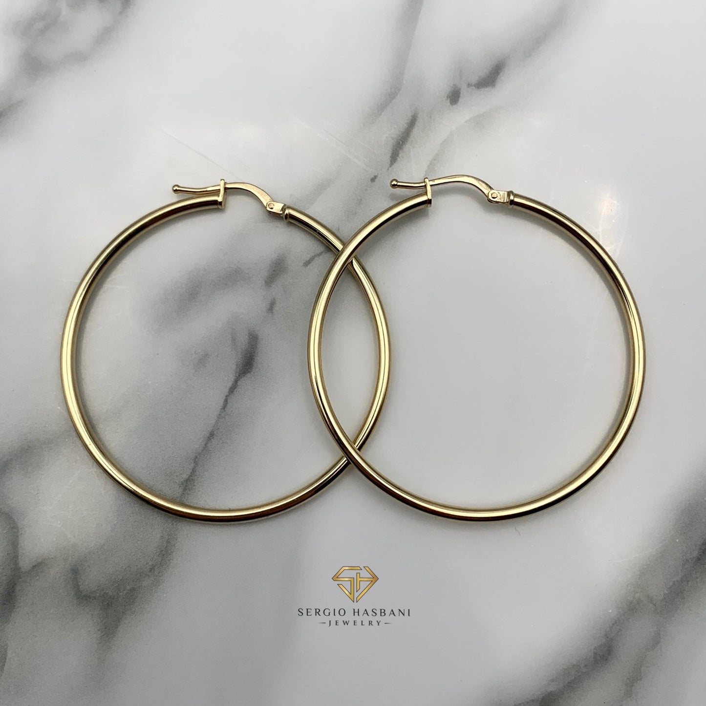 10K 2MM Hoop Earrings