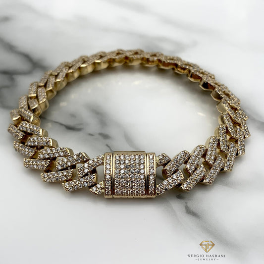 10K 13MM Diamond Cuban Bracelet