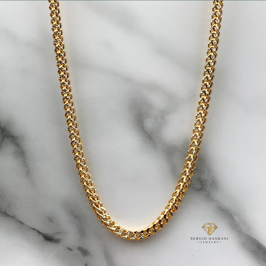 10K 3MM Franco Diamond Cut Chain