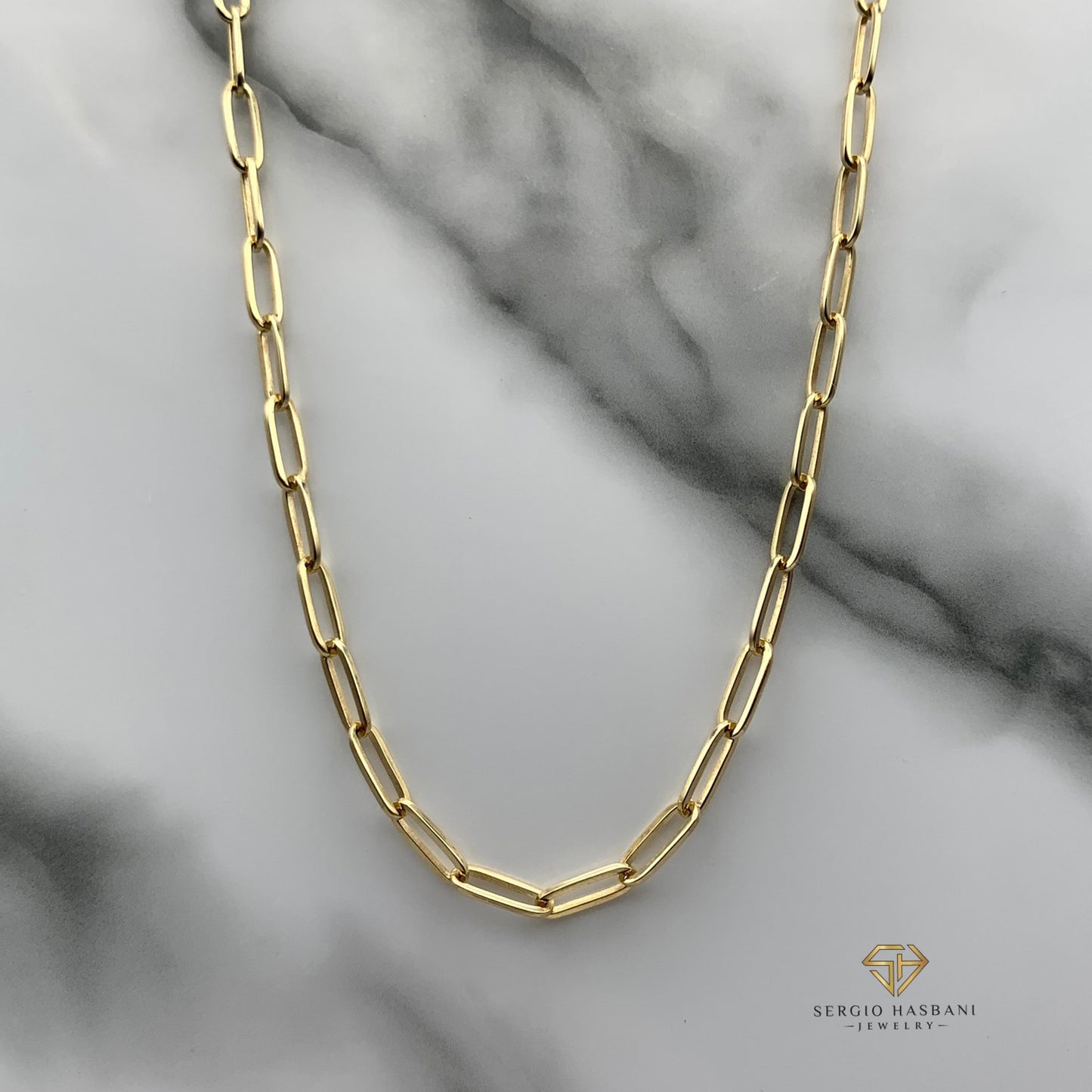 10K 3.5MM Solid Paperclip Chain