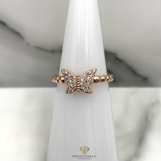 14K BUTTERFLY Diamond Ring